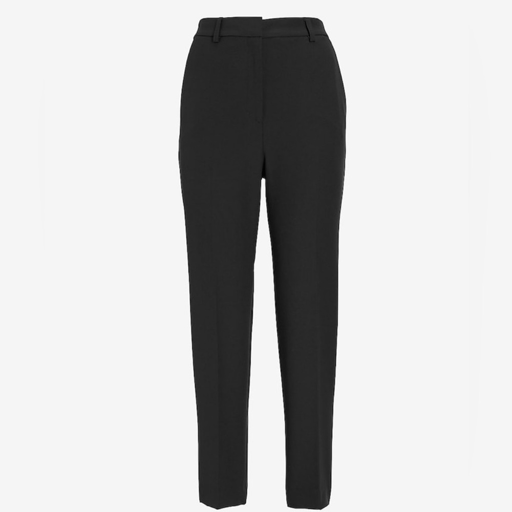 Express Editor High Waisted Straight Ankle Pant Black